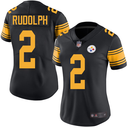 Women Pittsburgh Steelers Football 2 Limited Black Mason Rudolph Rush Vapor Untouchable Nike NFL Jersey